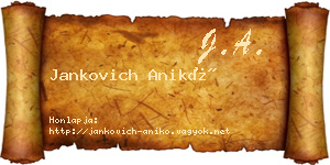 Jankovich Anikó névjegykártya